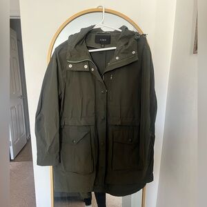 JCrew Women's LP Green Rain Jacket